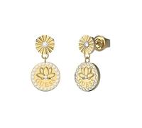 GUESS Lotus Lotus Flower Pendant Earrings JUBE01344JWRHT-U/JUBE01344JWYGT-U, one Size, Non-Precious Metal, Not a Gemstone