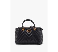 GUESS Lovide Girlfriend Black Chevron Quilted Satchel Bag Colour: Bke,