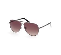 Guess Man GU00059 09F Sunglasses Aluminum Anthracite Brown Pilot Normal Shaded