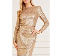 GUESS Marciano By Sparkle The Dark Fantasy Gold Blouse Sequi size S | Blouses Outlet | Women | Yellow S