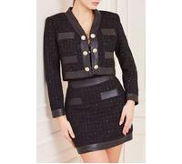 GUESS Marika Short Jacket Jet Black Cropped Multi size 38 | Cropped Jackets Outlet | Women | Black 38