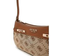 GUESS Melinda Logo Shoulder Bag Latte Logo Light Brown