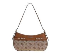 GUESS Melinda Logo Shoulder Bag Latte Logo Light Brown