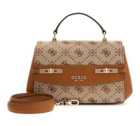 GUESS Melinda Logo Top Handle Bag Latte Logo Light Brown