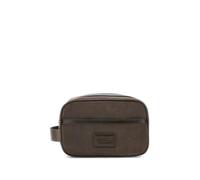 Guess Men Accessory Oslo Small Necessaire Brown | 48% cotton 52% polyamide