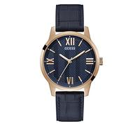 GUESS Men Analog Quartz Watch with Leather Strap GW0250G3
