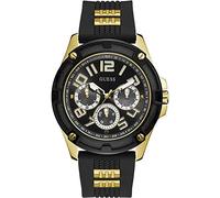Guess Men Analogue Quartz Watch with Leather Strap GW0098L1