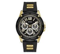 Guess Men Analogue Quartz Watch with Leather Strap GW0098L1