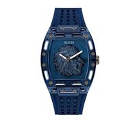 Guess Mens Phoenix Blue Silicone Strap Mineral Glass Blue Dial 5 Bar Watch Case Diameter 42mm GW0959G1