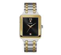 Guess Men's 35mm Watch - Two-Tone Stainless Steel Strap Black Dial Two-Tone Case