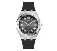 GUESS Men's 42mm Watch, Black/Silver Tone/Black, One Size, Classic
