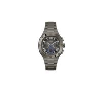 Guess Men's 42mm Watch - Black Strap Gunmetal Dial Silver Tone Case