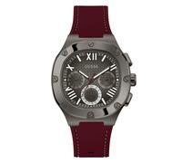 Guess Men's 42mm Watch - Black Strap Gunmetal Dial Silver Tone Case