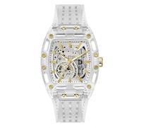 Guess Men's 42mm Watch - Clear Strap Silver Dial Clear Case