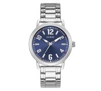 Guess Men's 42mm Watch - Silver Tone Stainless Steel Strap Blue Dial Silver Tone Case