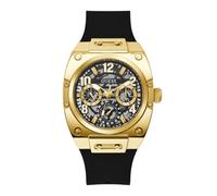 Guess Men's 43mm Watch - Navy Strap Navy Dial Rose Gold Tone Case