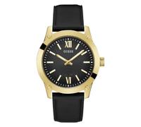 GUESS Men's 44mm Watch, Black/Gold Tone/Black, One Size, Classic