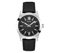 GUESS Men's 44mm Watch, Black/Silver Tone/Black, Classic