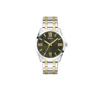 Guess Men's 44mm Watch - Two-Tone Stainless Steel Strap Green Dial Silver Tone Case