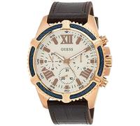 GUESS Men's Analog Quartz Watch with Leather Crocodile Strap GW0053G4