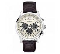 GUESS Men's Analogue Quartz Watch with Leather Strap W0380G1