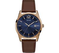 Guess Men's Analogue Quartz Watch with Leather Strap W1186G3