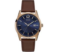 Guess Men's Analogue Quartz Watch with Leather Strap W1186G3