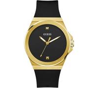 Guess Watches Luxury Silicone Watch for Gents - Recycled Steel / Mineral Glass / Silicone