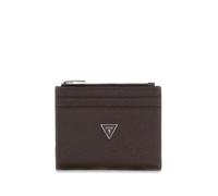 GUESS Men's Bifold Wallet Milano Bifold Top Zip Dark Oak/Grey