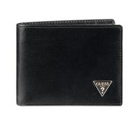GUESS Men's Classic Bifold Wallet with Card Slots, Bill Compartment and Id Window, Black Ornament, One Size, Classic Bifold Wallet with Card Slots, Bill Compartment and Id Window