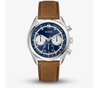 Guess Mens Dawson Blue Chronograph Dial Brown Leather Strap Watch GW0972G1