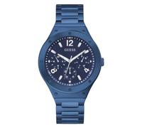 GUESS Mens Dress Multifunction 44mm Watch - Silver-Tone Stainless Steel Case with Black Dial & Bracelet