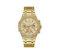 GUESS Men's Dress Octagonal Crystal Multifunction 44mm Watch, Gold, 44, GW0419G2