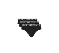 GUESS Men's Eco Brian Hero Brief 3pack, Jet Black W/Frost Grey, L