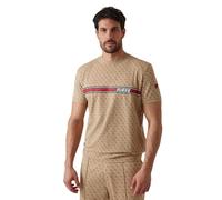 GUESS Men's Eco Jamey T-Shirt, 4g Aop Beige Blanco, Large