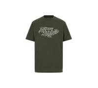 Guess Men's Eco Short Sleeve Embroidery Triangle Tee, Green Depths, Large