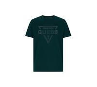 Guess Men's Eco Short Sleeve Painted Triangle Tee, Dark Jade, Medium