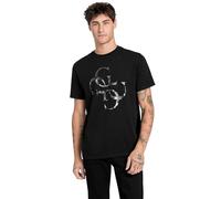 Guess Mens Eco Short Sleeve Shimmer Quattro G Tee, Black, Large