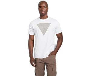 GUESS Men's Eco Short Sleeve Triangle Logo Tee, Pure White, XL