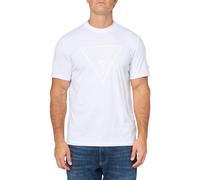 Guess Mens Eco Tonal Logo Short Sleeve T-Shirt, True White, Medium