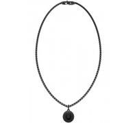 Guess Mens Gunmetal 21" Chain 20mm Coin Necklace - Steel / Rhodium Plated