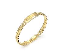 Guess Mens Large Lion King 8mm Logo Tag Chain Br UMB05015YGL - Steel / Crystal