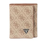 GUESS Men's Leather Trifold Wallet, Tan, One Size, Leather Trifold Wallet