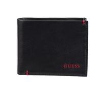 GUESS Men's leather Wallet, Julian Black/Red, One Size UK