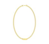 GUESS Lion King Men's Gold Tone Logo Tag 21" Curb Chain Necklace
