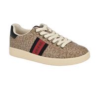 GUESS Men's Lomynz Sneaker, Light Brown Logo Multi 230, 5.5 UK