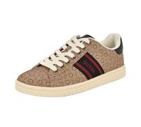 GUESS Men's Lovyns Sneaker, Light Brown Logo Multi 230, 8 UK