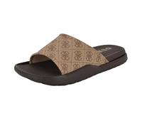 GUESS Men's Magaria Slide Sandal, Light Brown Logo Multi 230, 8 UK