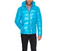 GUESS Men's Mid-Weight Puffer Jacket with Removable Hood Down Alternative Coat, Deep Sky, XXL