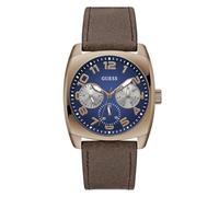 GUESS Men's Multi Dial Quartz Watch with Leather Strap GW0792G4